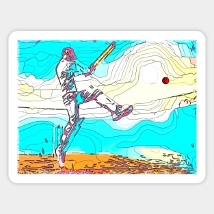 Cricket Batsman Pop Art Sticker